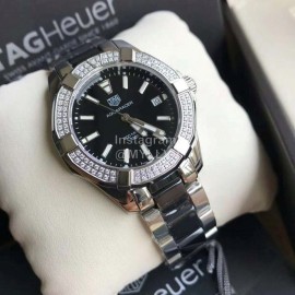 Tag Heuer Diamond 35mm Dial Steel Strap Watch For Women Black