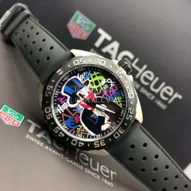 Tag Heuer Rubber Black Bracelet 41mm Round Dial Watch