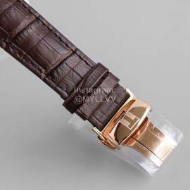 Tissot 316l Fine Steel Case Leather Strap Hollowed Out Watch Rose Gold