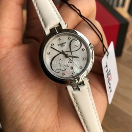 Tissot 26mm Dial White Leather Strap Watch For Women