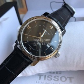Tissot 40mm Dial Leather Strap Business Watch For Men Black