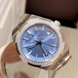 Vacheron Constantin Overseas Steel Strap Watch For Women Blue