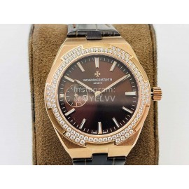 Vacheron Constantin Tws Factory Overseas Leather Strap Watch Gold