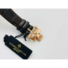 Vacheron Constantin Tws Factory Overseas Leather Strap Watch Gold