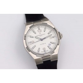 Vacheron Constantin 42mm White Dial Leather Strap Luminous Watch