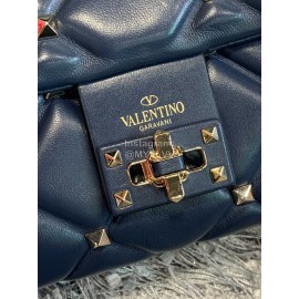 Valentino Autumn Winter Sheepskin Messenger Bag Blue 0720s