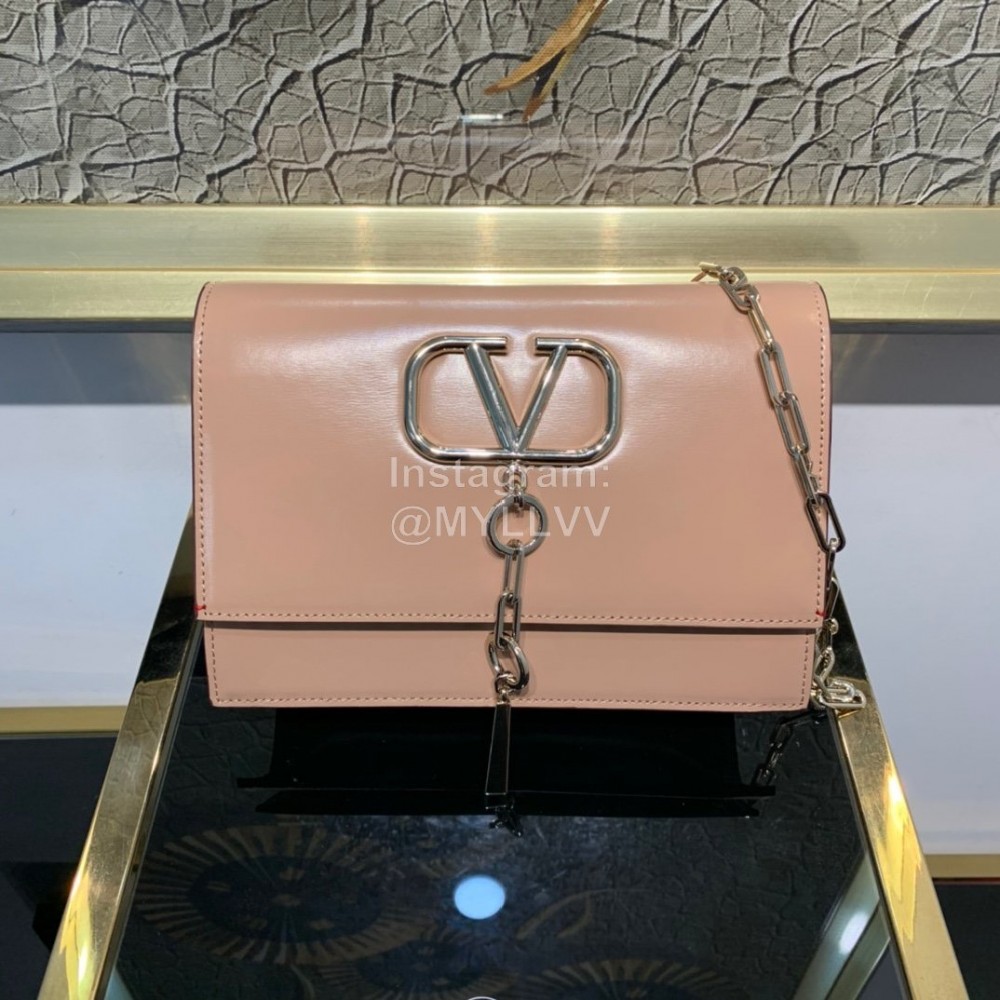 Valentino Calf Magnetic Chain Bag Pink 2001