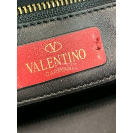 Valentino Lambskin Messenger Bag Handbag For Women Black 0058