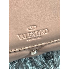 Valentino Lambskin Messenger Bag Handbag For Women Pink 0058