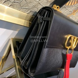 Valentino Large Calf Shoulder Bag Black 0002