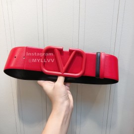 Valentino Fashion Calf Leather Belt For Women Red