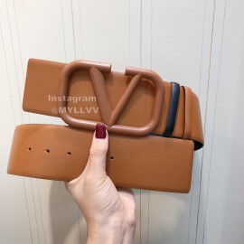 Valentino Fashion Calf Leather Belt For Women Brown