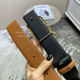 Valentino New Calf Leather Pure Copper Buckle Belt Brown