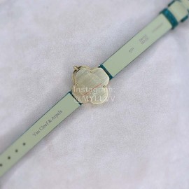Van Cleef Arpels 30mm Dial Leather Strap Quartz Watch Green