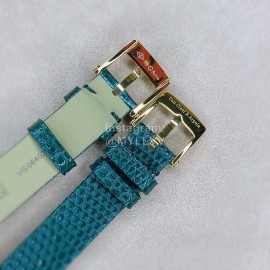 Van Cleef Arpels 30mm Dial Green Leather Strap Quartz Watch
