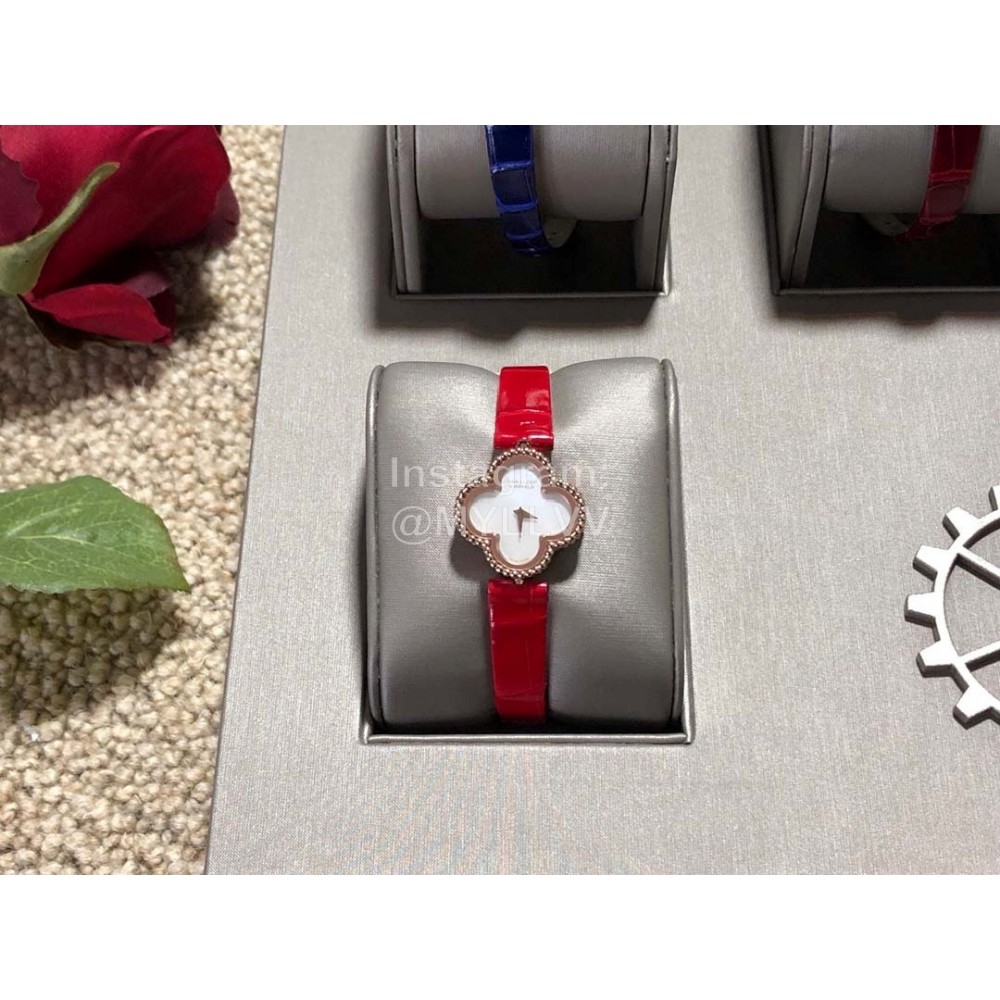 Van Cleef Arpels Sweet Alhambra Mini Dial Watch Red