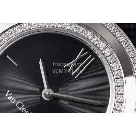 Van Cleef Arpels New 316 Refined Steel 32mm Dial Watch Black
