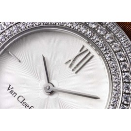 Van Cleef Arpels New 316 Refined Steel 32mm Dial Watch Brown