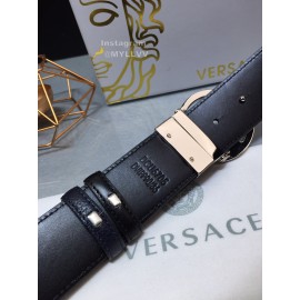 Versace New Calf Leather Silver V-Shaped Buckle 40mm Belt