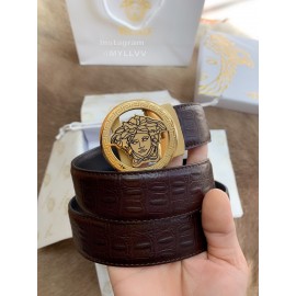 Versace Calf Leather Gold Automatic Buckle 35mm Belt For Men