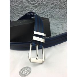 Versace New Leather Pin Buckle 35mm Business Leisure Belt Blue