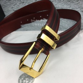 Versace New Leather Pin Buckle 35mm Business Leisure Belt Wine Red