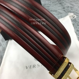 Versace New Leather Pin Buckle 35mm Business Leisure Belt Wine Red