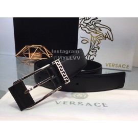 Versace Soft Calf Leather Silver Pin Buckle 35mm Belt 