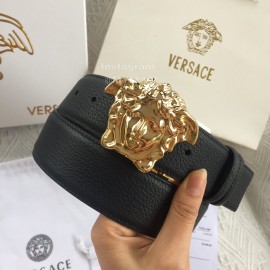 Versace Fashion Leather Gold Medusa Buckle Belt 