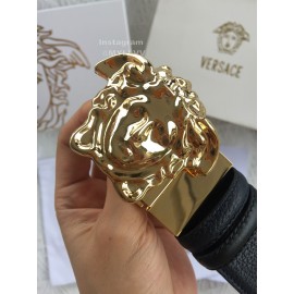 Versace Fashion Leather Gold Medusa Buckle Belt 