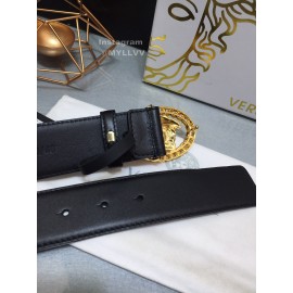 Versace Fashion Calf Leather Gold Medusa Ellipse Buckle 40mm Belt 