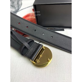 Versace Black Calf Leather Round Medusa Gold Buckle 40mm Belt 