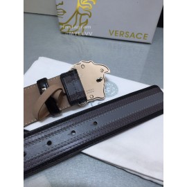 Versace New Blue Calf Leather Silver Medusa Buckle 40mm Belt