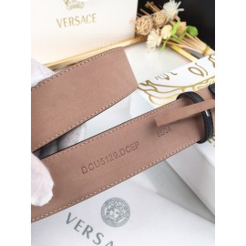 Versace Gray Calf Leather Gold Medusa Buckle 40mm Belt