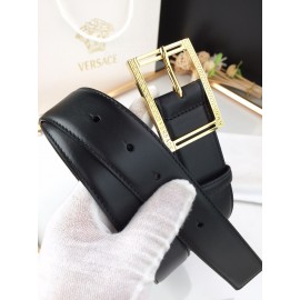 Versace Soft Calf Leather Gold Pin Buckle 35mm Belt