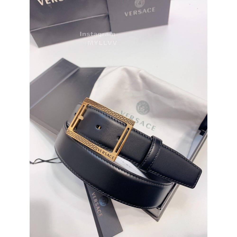 Versace Calf Leather Gold Pin Buckle 35mm Business Belt