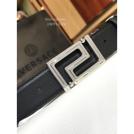 Versace Grain Cowhide Silver S Buckle 35mm Belt