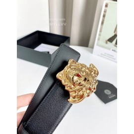 Versace Electroplated Gold Medusa Buckle 38mm Calf Leather Belt