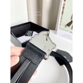 Versace Electroplated Silver Medusa Buckle 38mm Calf Leather Belt