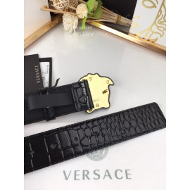 Versace New Black Calf Leather Black Medusa Buckle 40mm Belt
