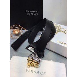 Versace Soft Black Calf Leather Medusa Buckle 40mm Belt