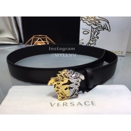 Versace Soft Black Calf Leather Medusa Buckle 40mm Belt