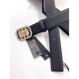 Versace Calf Leather Steel Buckle Black Belt