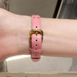 Versace Medusa Lock Icon Pink Leather Strap Watch For Women