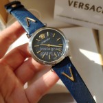Versace Vcq Series Quartz Watch For Women Dark Blue