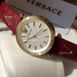 Versace Vcq Series Quartz Watch For Women Red