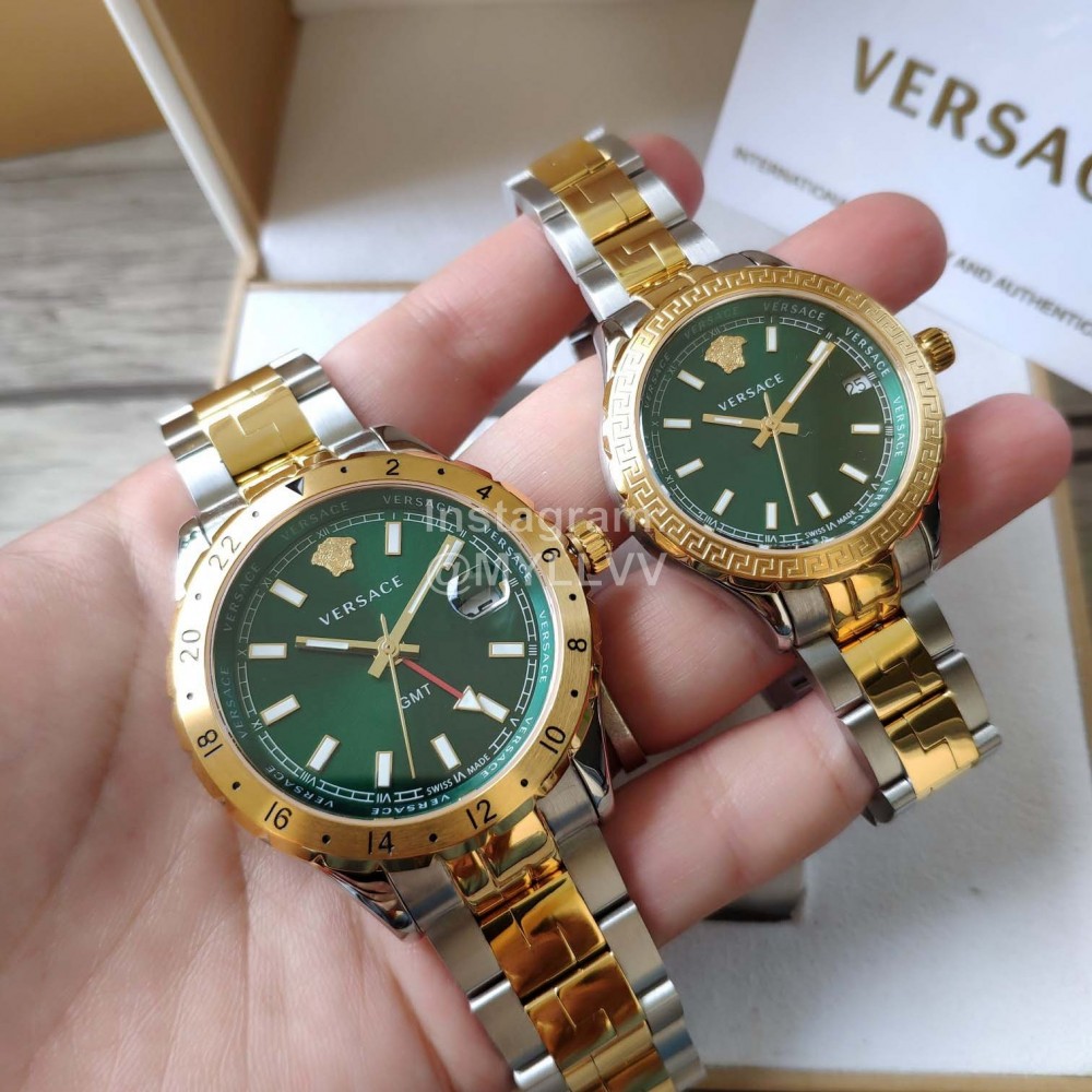 Versace Vcq Series Quartz Watch For Men And Women Green