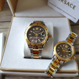 Versace Vcq Series Quartz Watch For Men And Women Brown