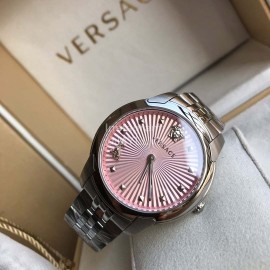 Versace Audrey V Steel Strap 38mm Dial Watch Pink