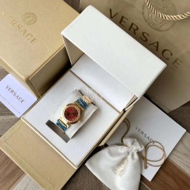 Versace P5q Diamond Inlaid Quartz Watch For Women Red